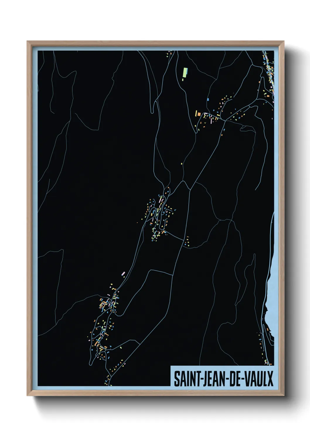 Une affiche de carte sur Saint-Jean-de-Vaulx