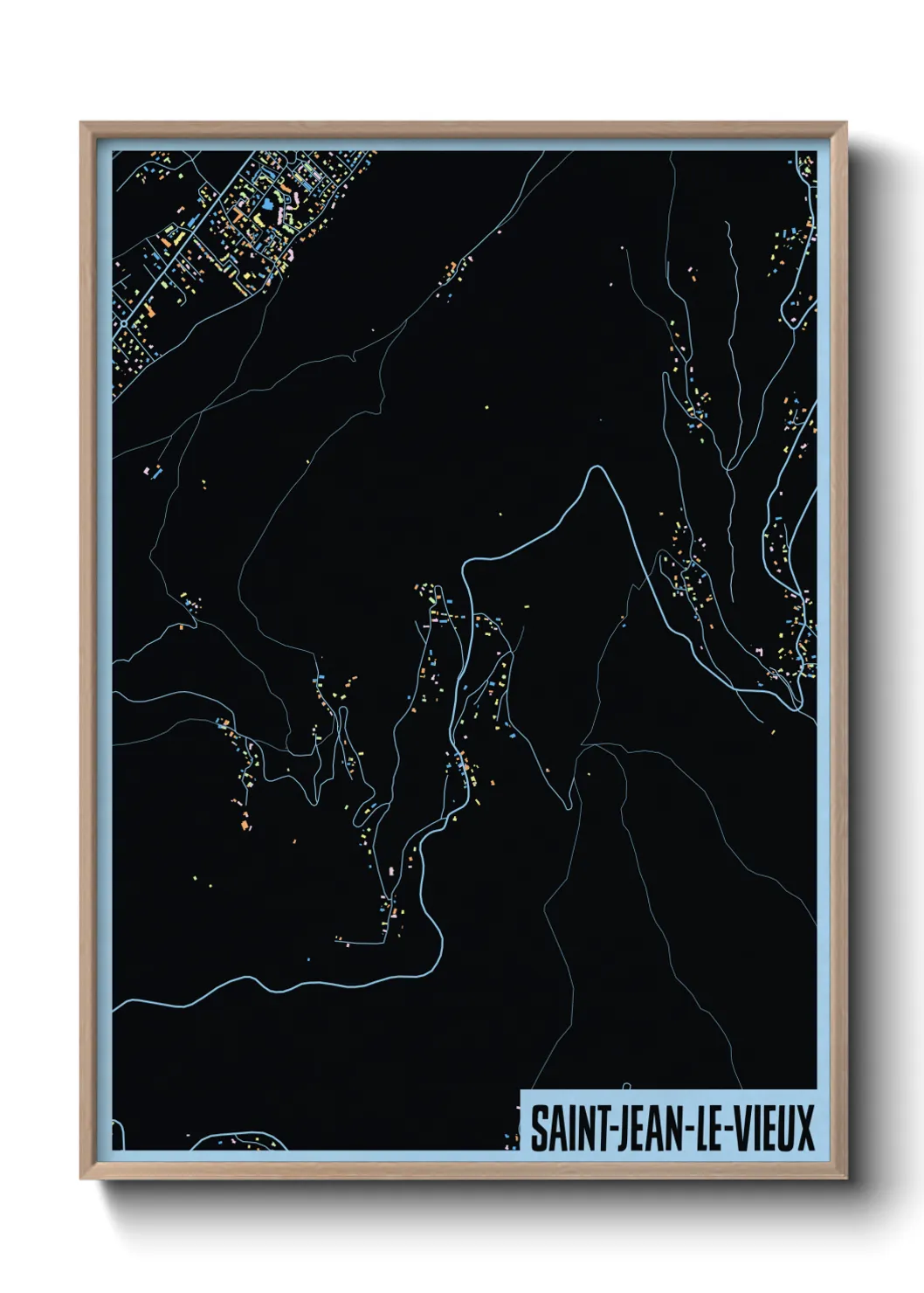 Une affiche de carte sur Saint-Jean-le-Vieux