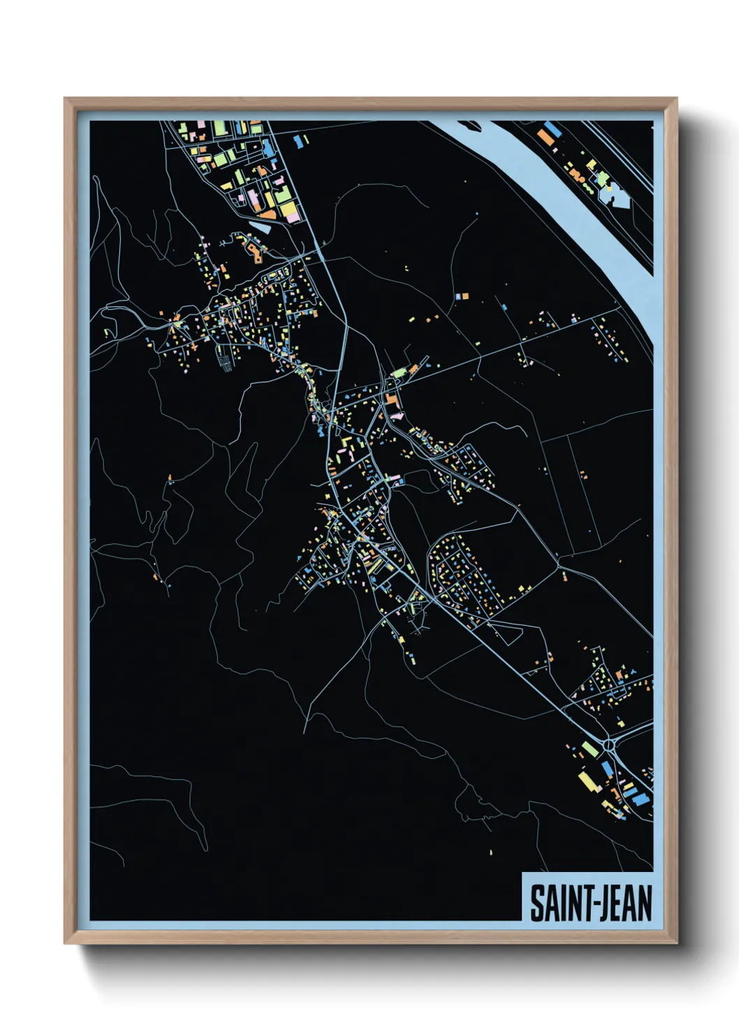 Une affiche de carte sur Saint-Jean