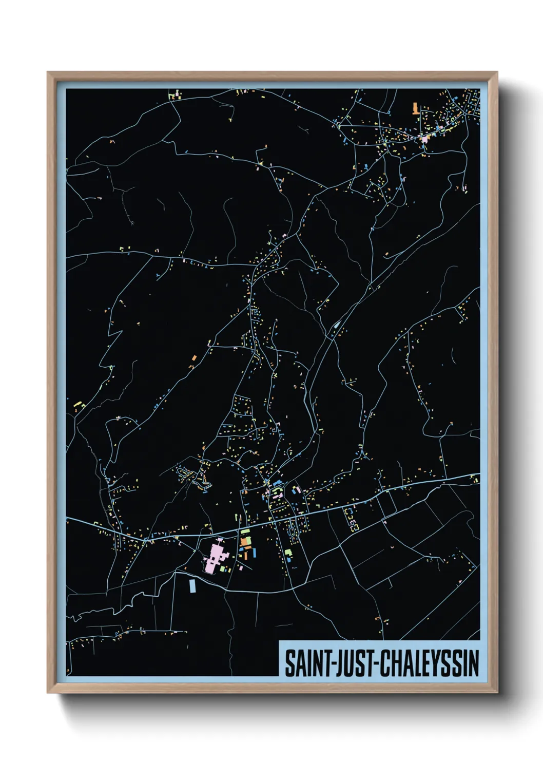 Une affiche de carte sur Saint-Just-Chaleyssin