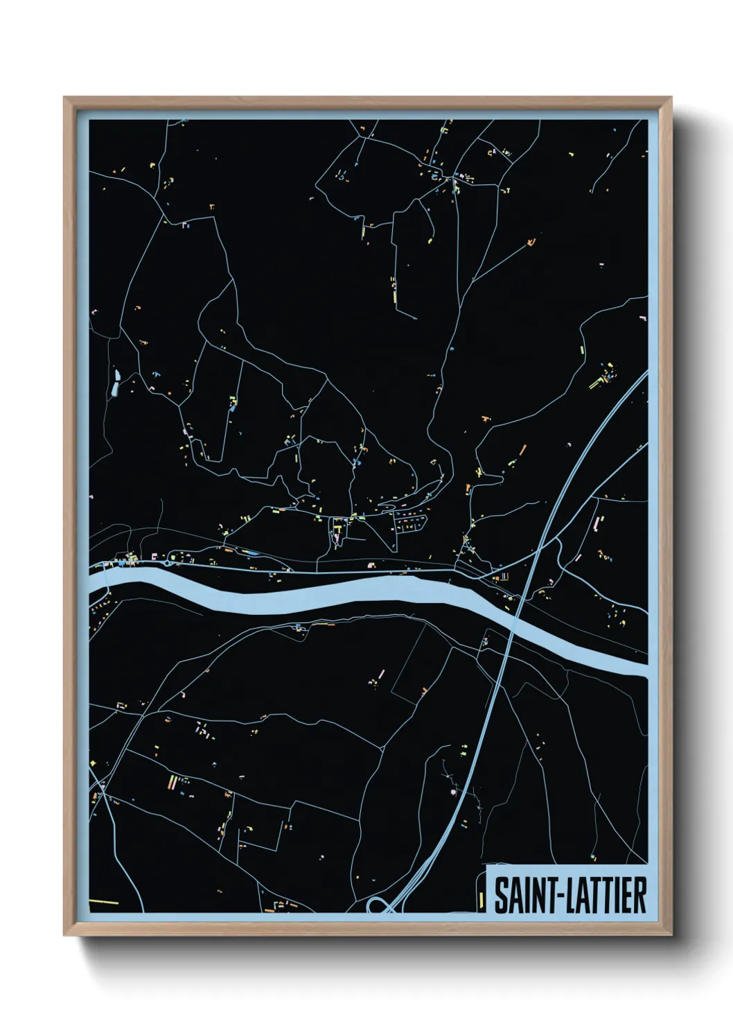 Une affiche de carte sur Saint-Lattier