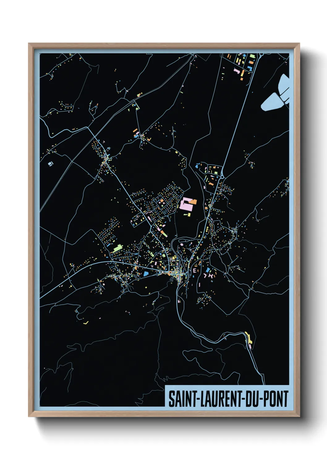 Une affiche de carte sur Saint-Laurent-du-Pont