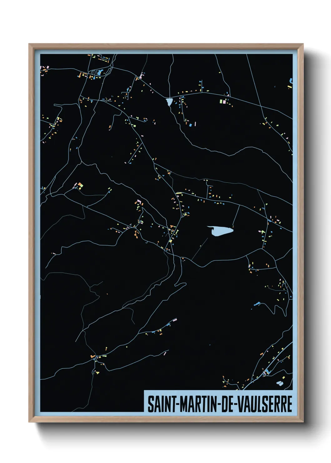 Une affiche de carte sur Saint-Martin-de-Vaulserre