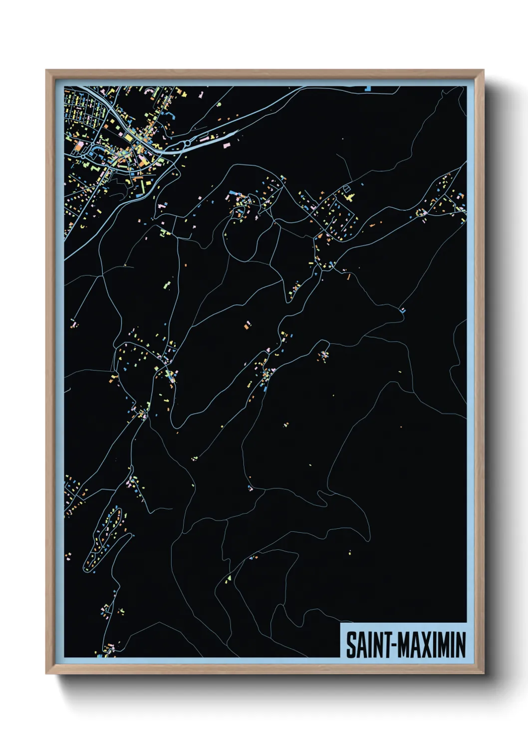Une affiche de carte sur Saint-Maximin