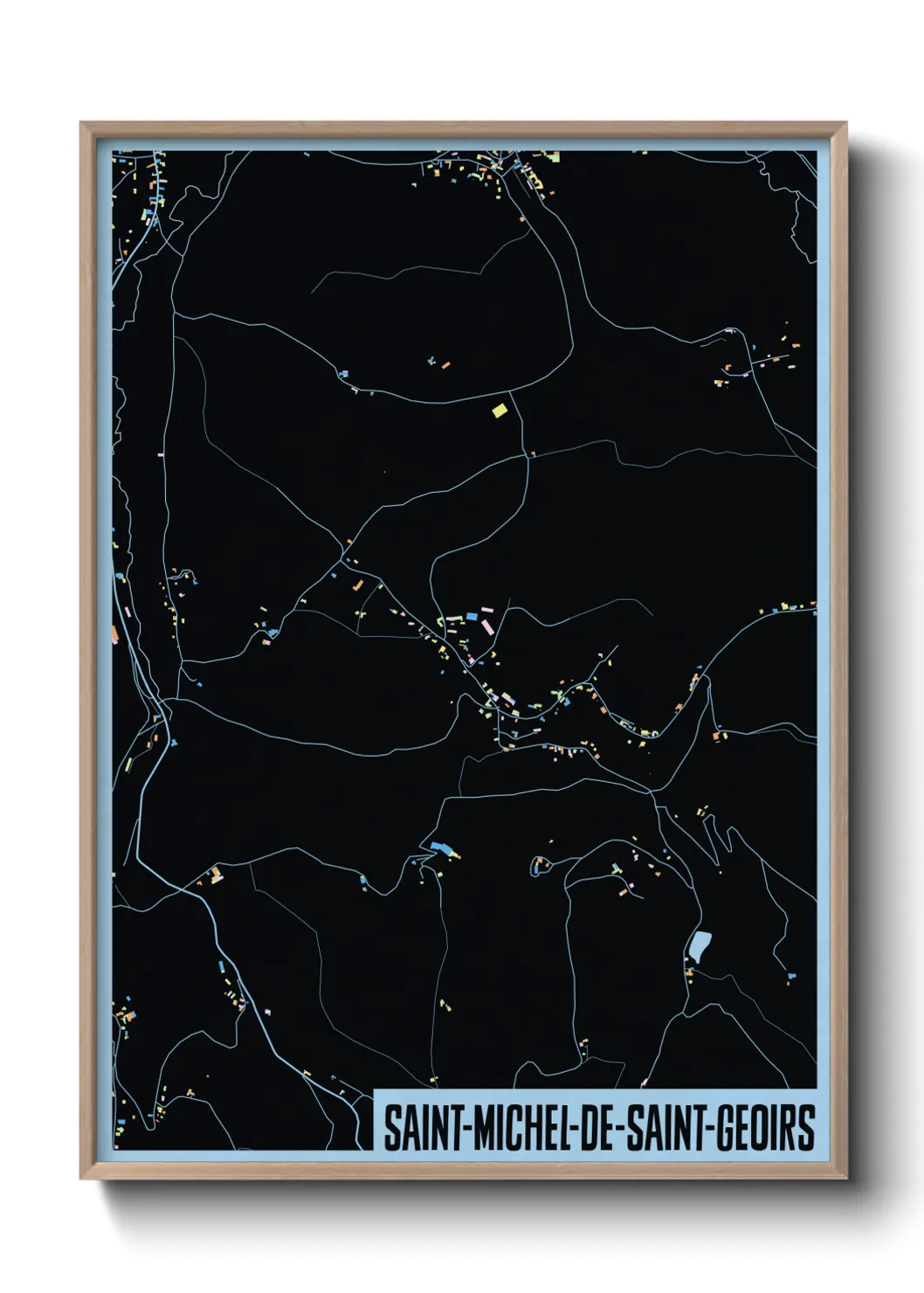 Une affiche de carte sur Saint-Michel-de-Saint-Geoirs