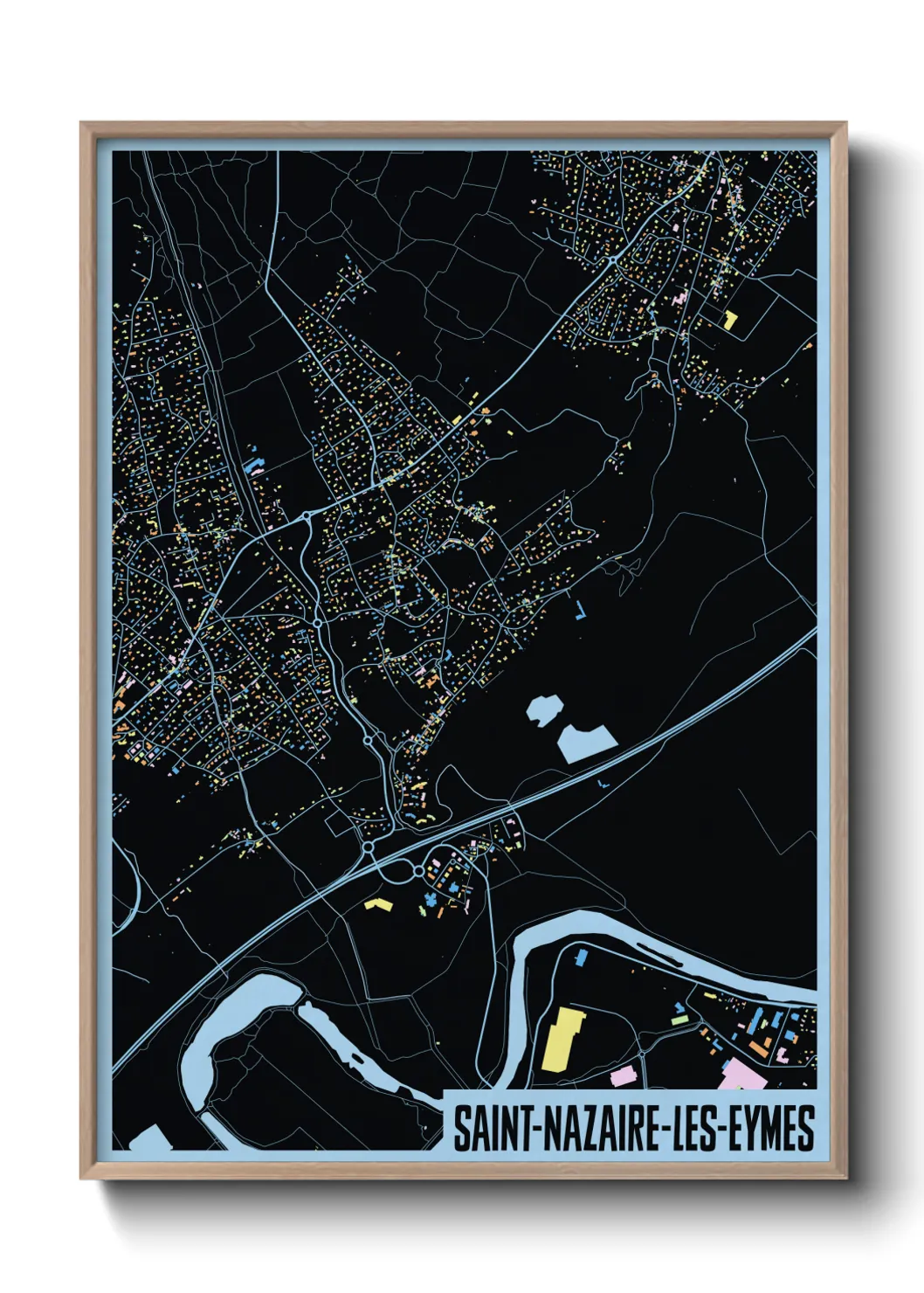 Une affiche de carte sur Saint-Nazaire-les-Eymes