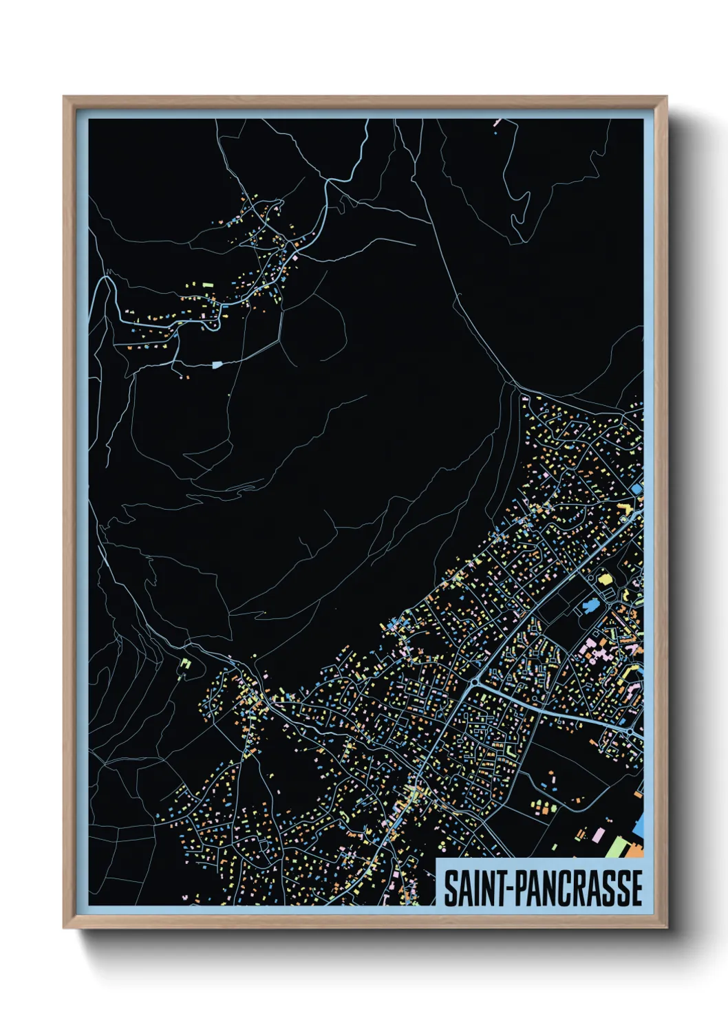 Une affiche de carte sur Saint-Pancrasse