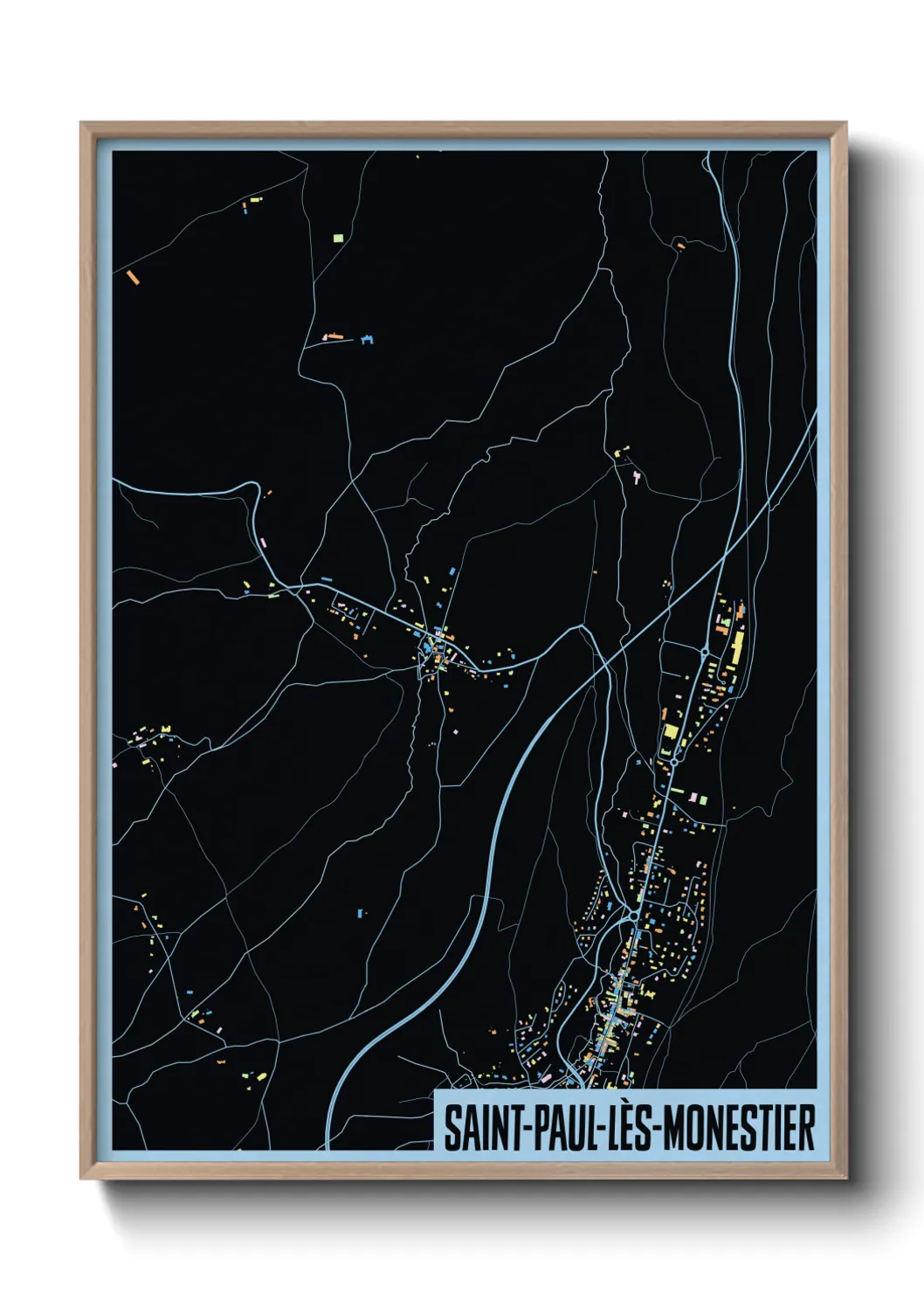 Une affiche de carte sur Saint-Paul-lès-Monestier