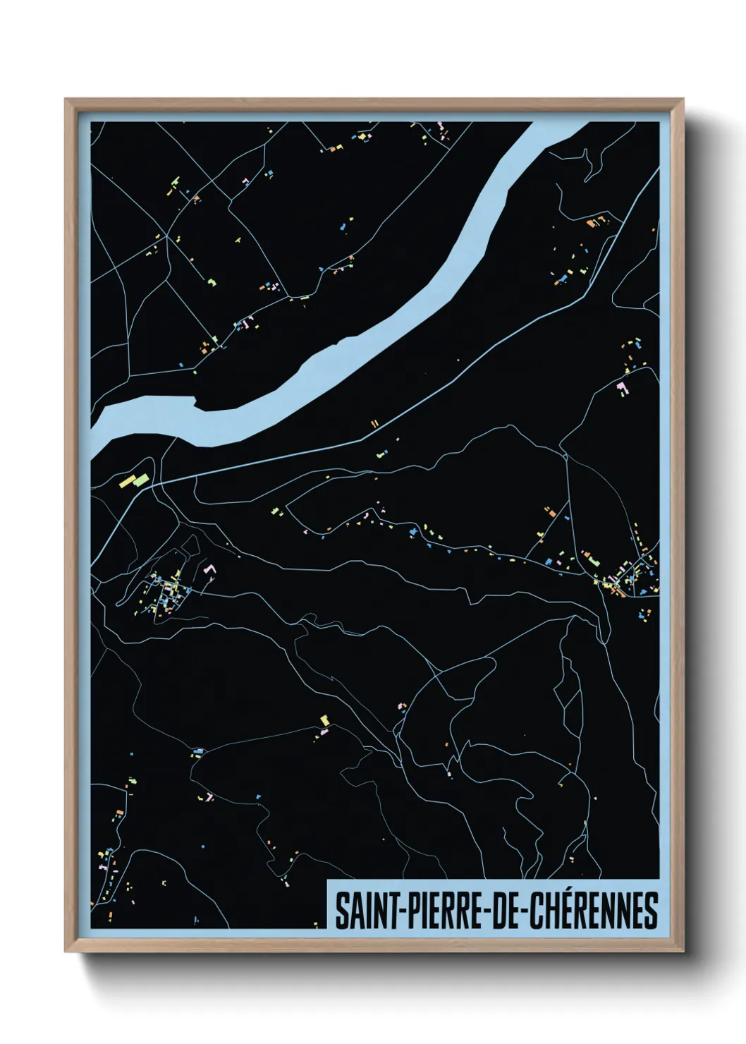 Un poster carteSaint-Pierre-de-Chérennes