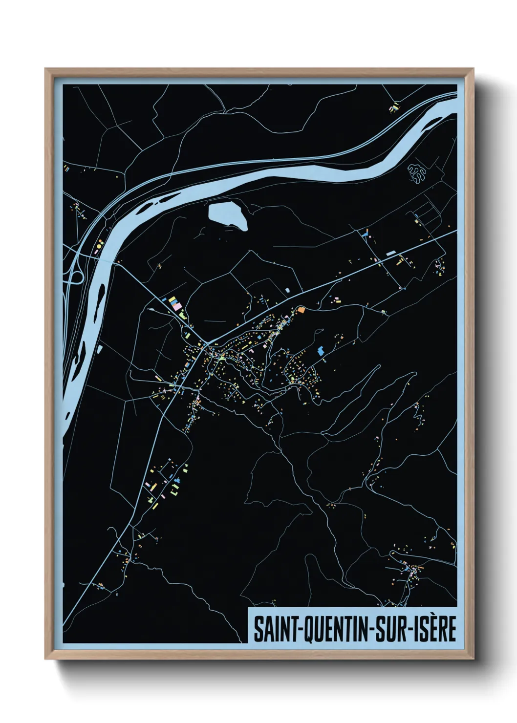 Une affiche de carte sur Saint-Quentin-sur-Isère