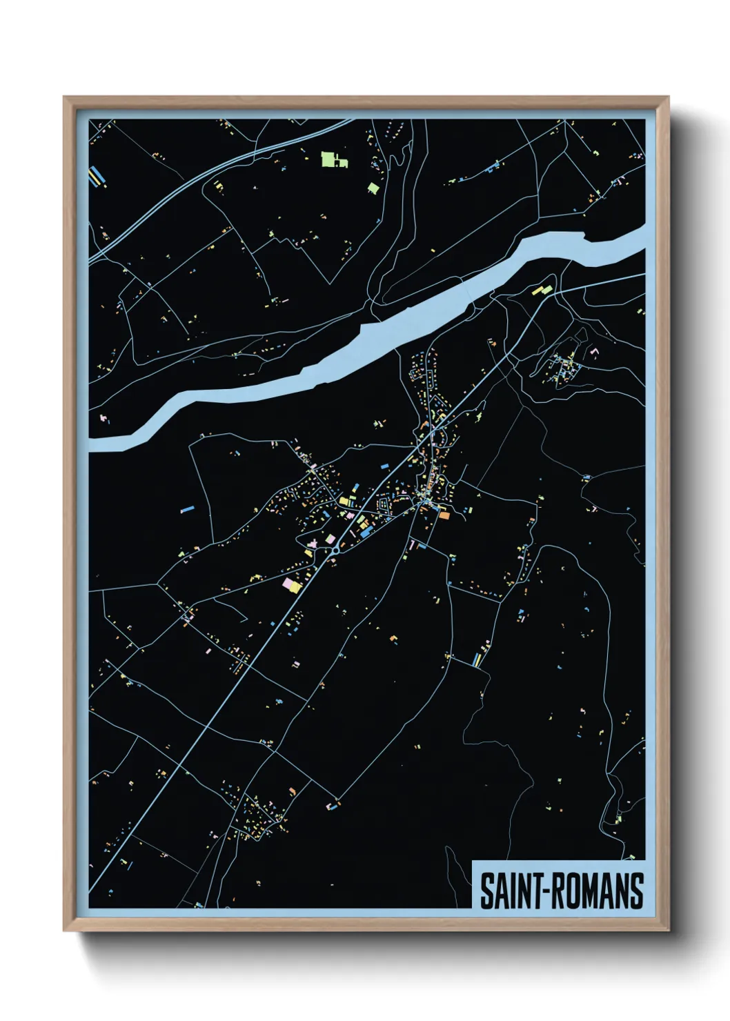 Une affiche de carte sur Saint-Romans