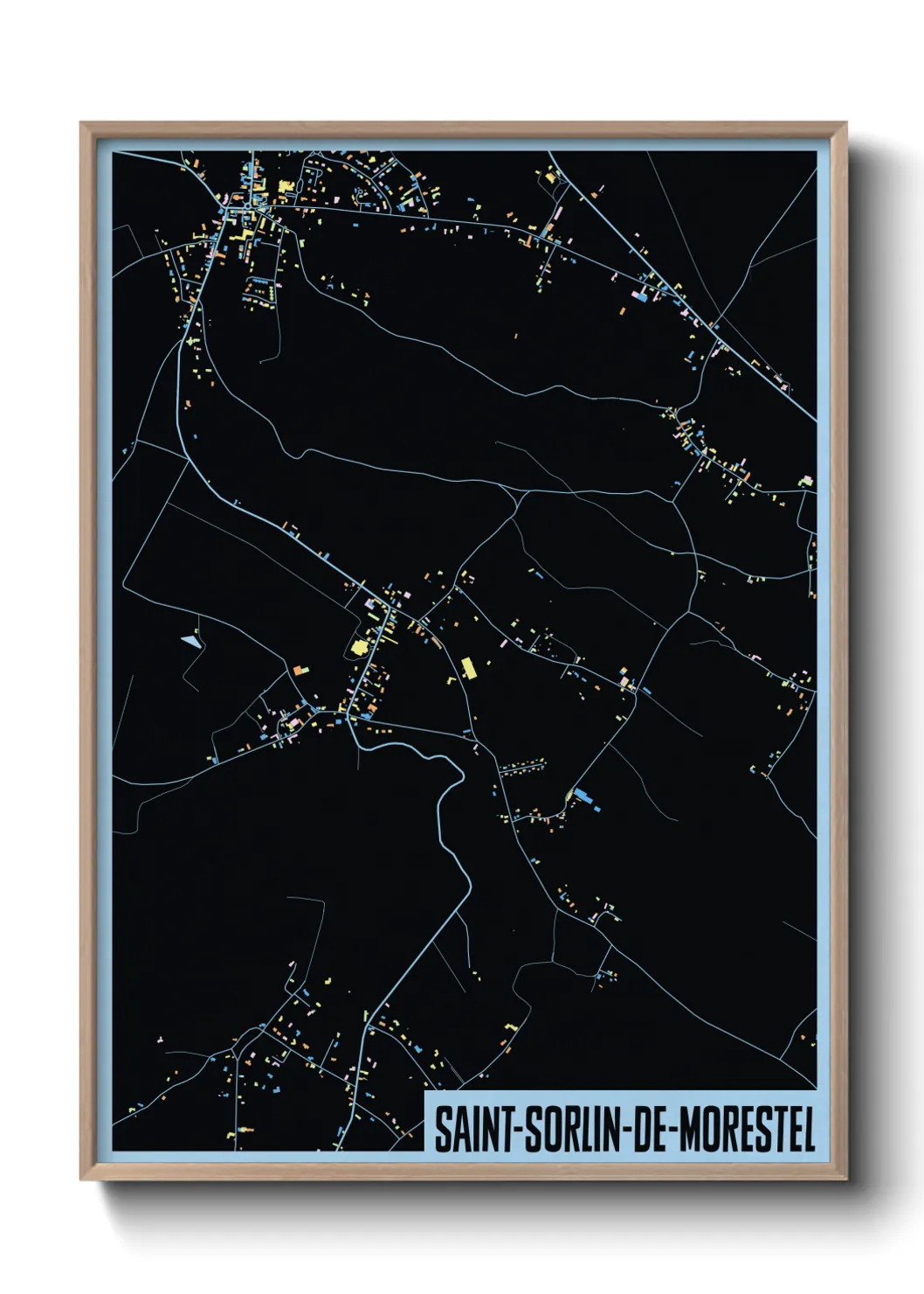 Une affiche de carte sur Saint-Sorlin-de-Morestel