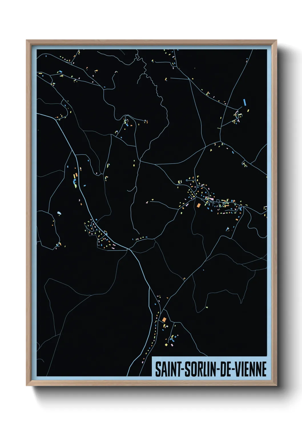 Une affiche de carte sur Saint-Sorlin-de-Vienne