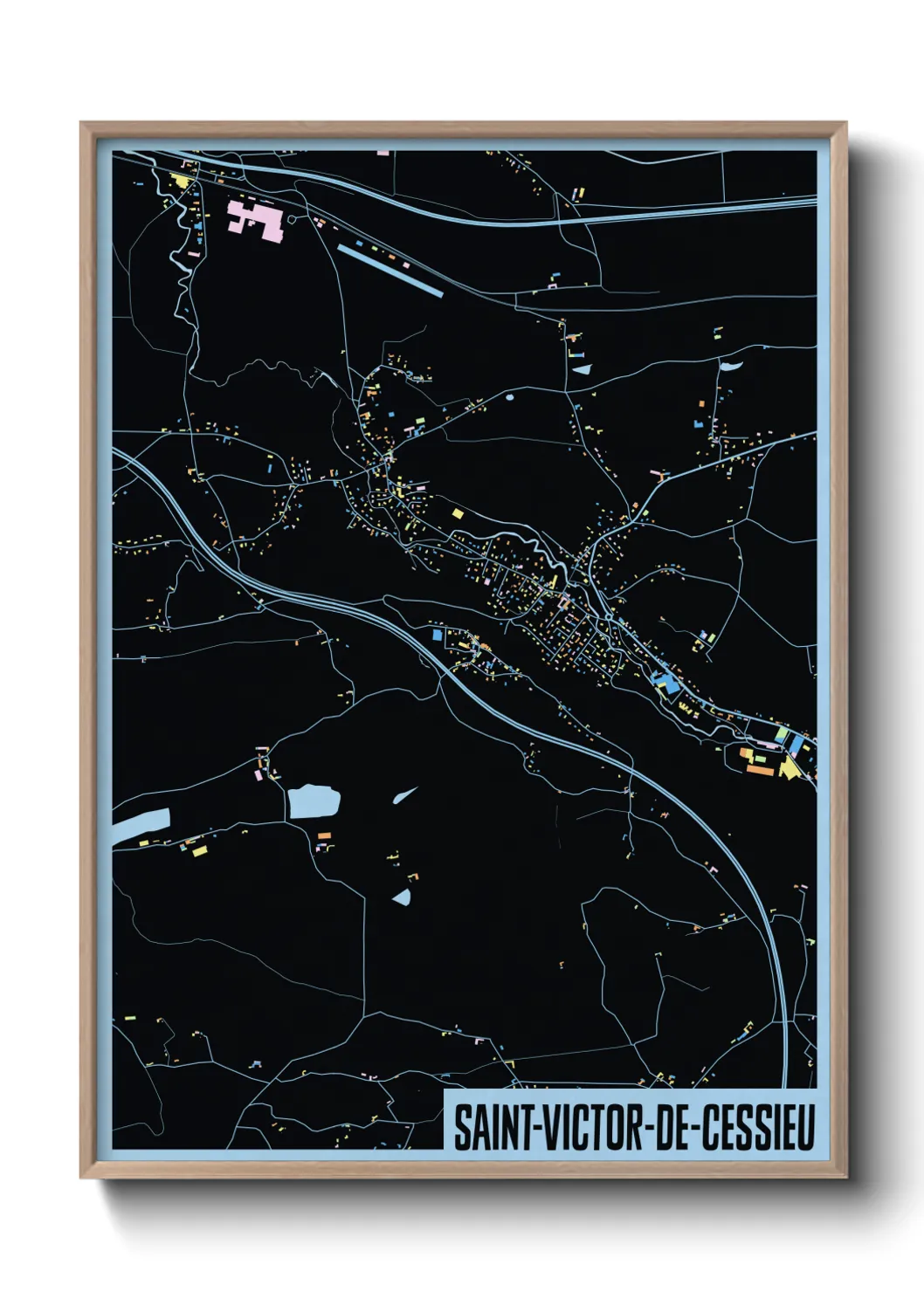 Une affiche de carte sur Saint-Victor-de-Cessieu