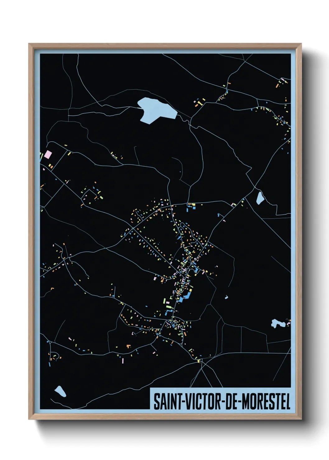 Une affiche de carte sur Saint-Victor-de-Morestel