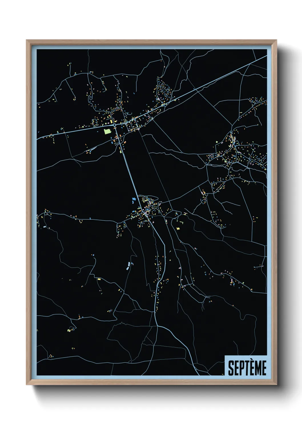 Une affiche de carte sur Septème