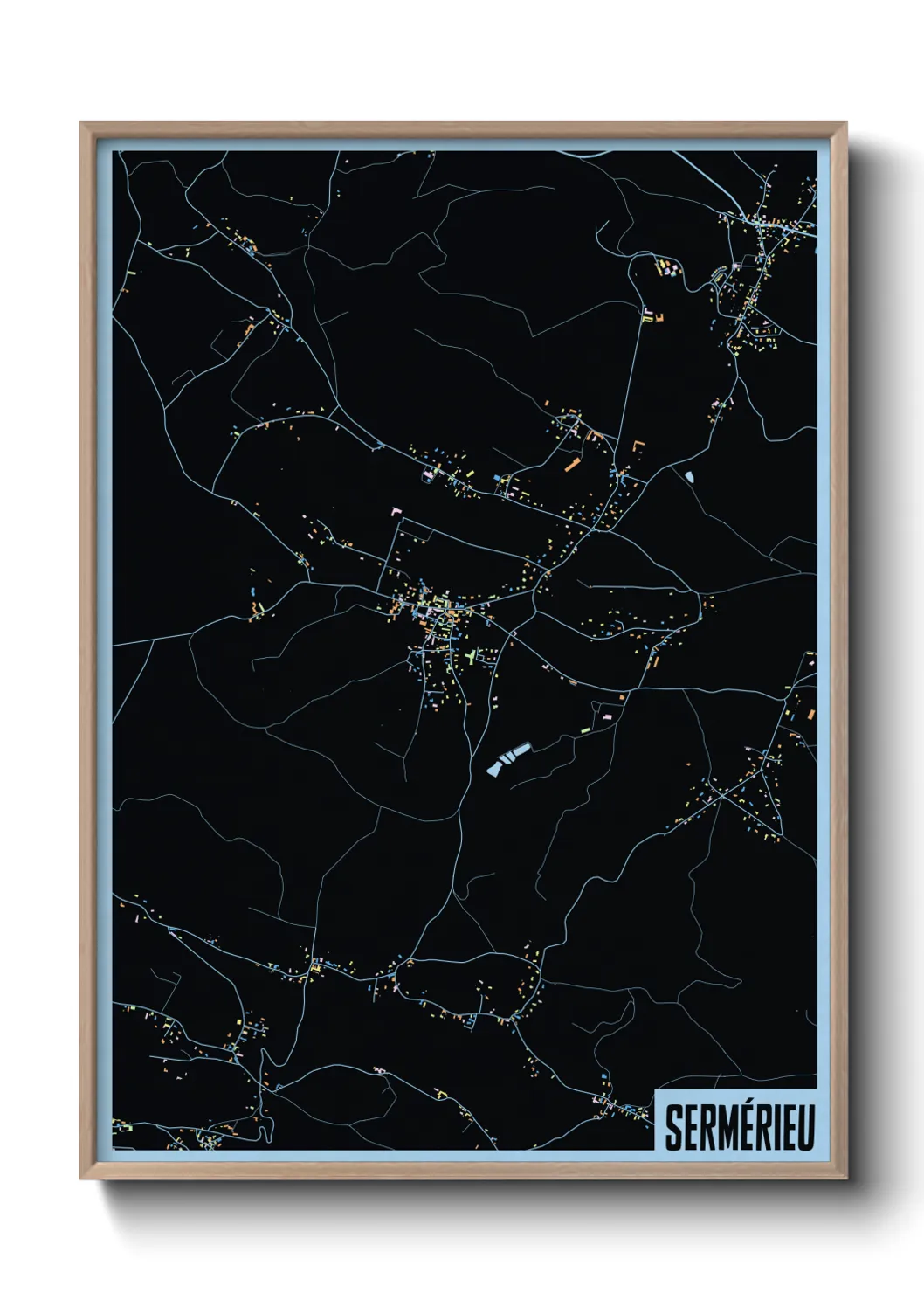 Une affiche de carte sur Sermérieu