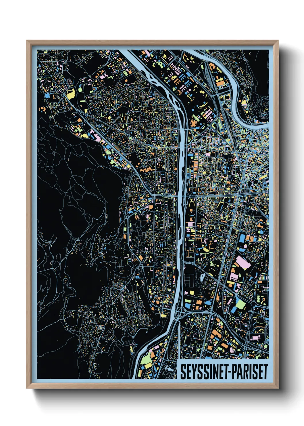 Une affiche de carte sur Seyssinet-Pariset