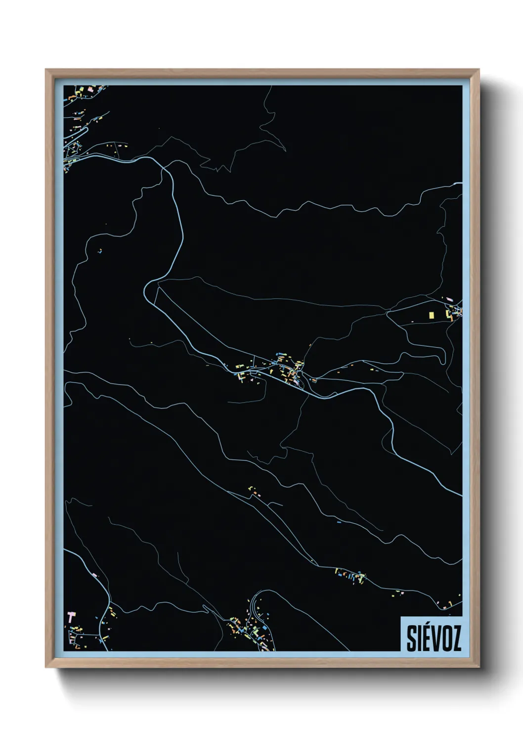 Une affiche de carte sur Siévoz