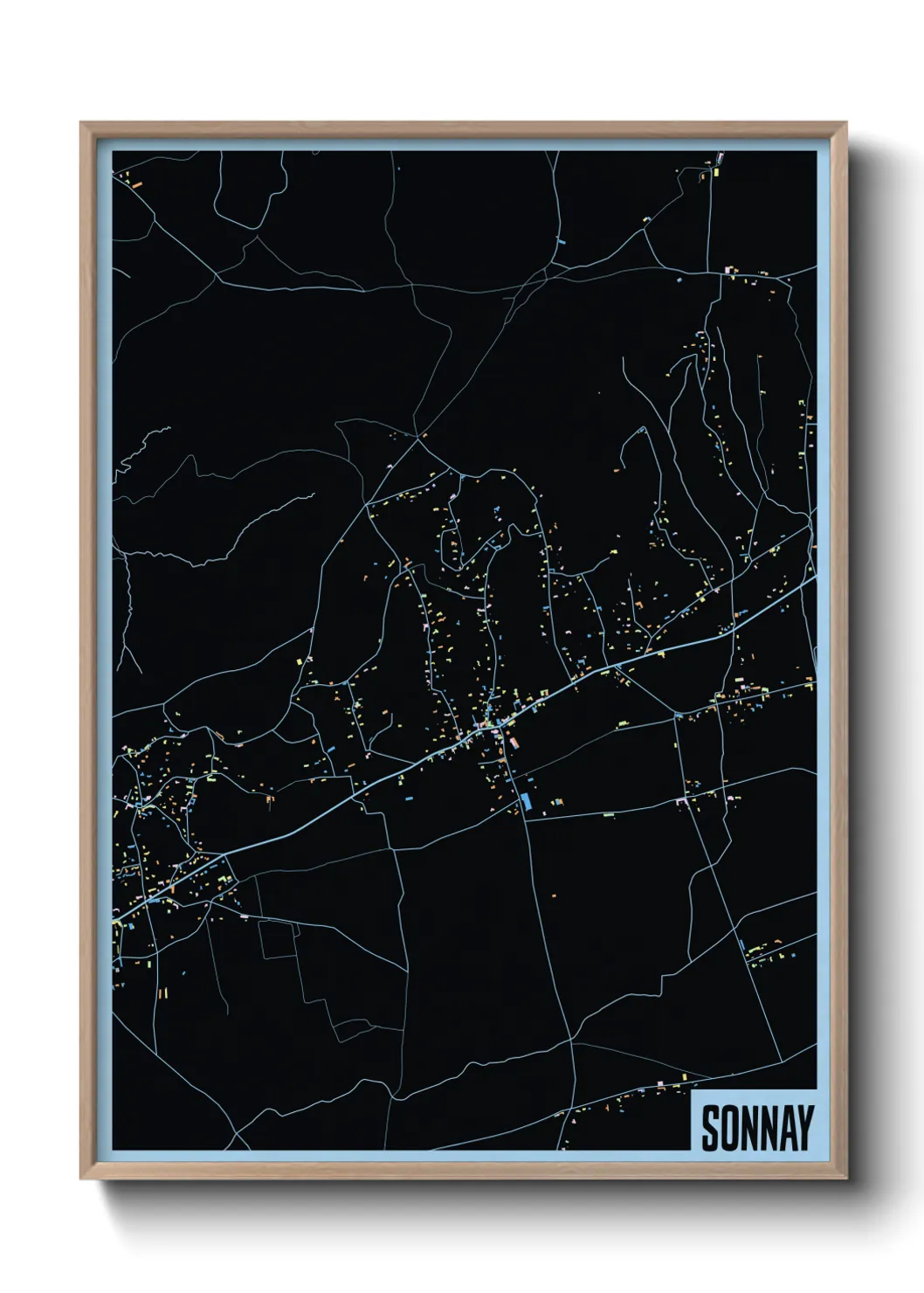 Une affiche de carte sur Sonnay