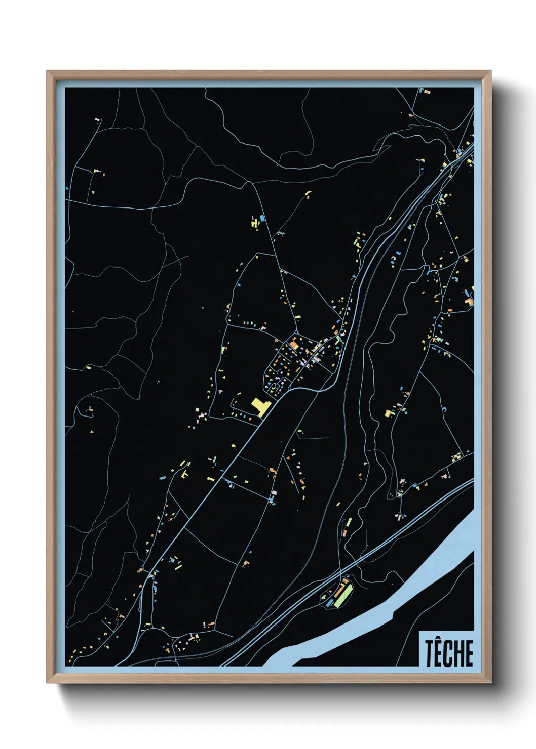 Une affiche de carte sur Têche