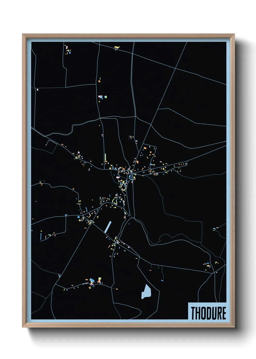 Une affiche de carte sur Thodure