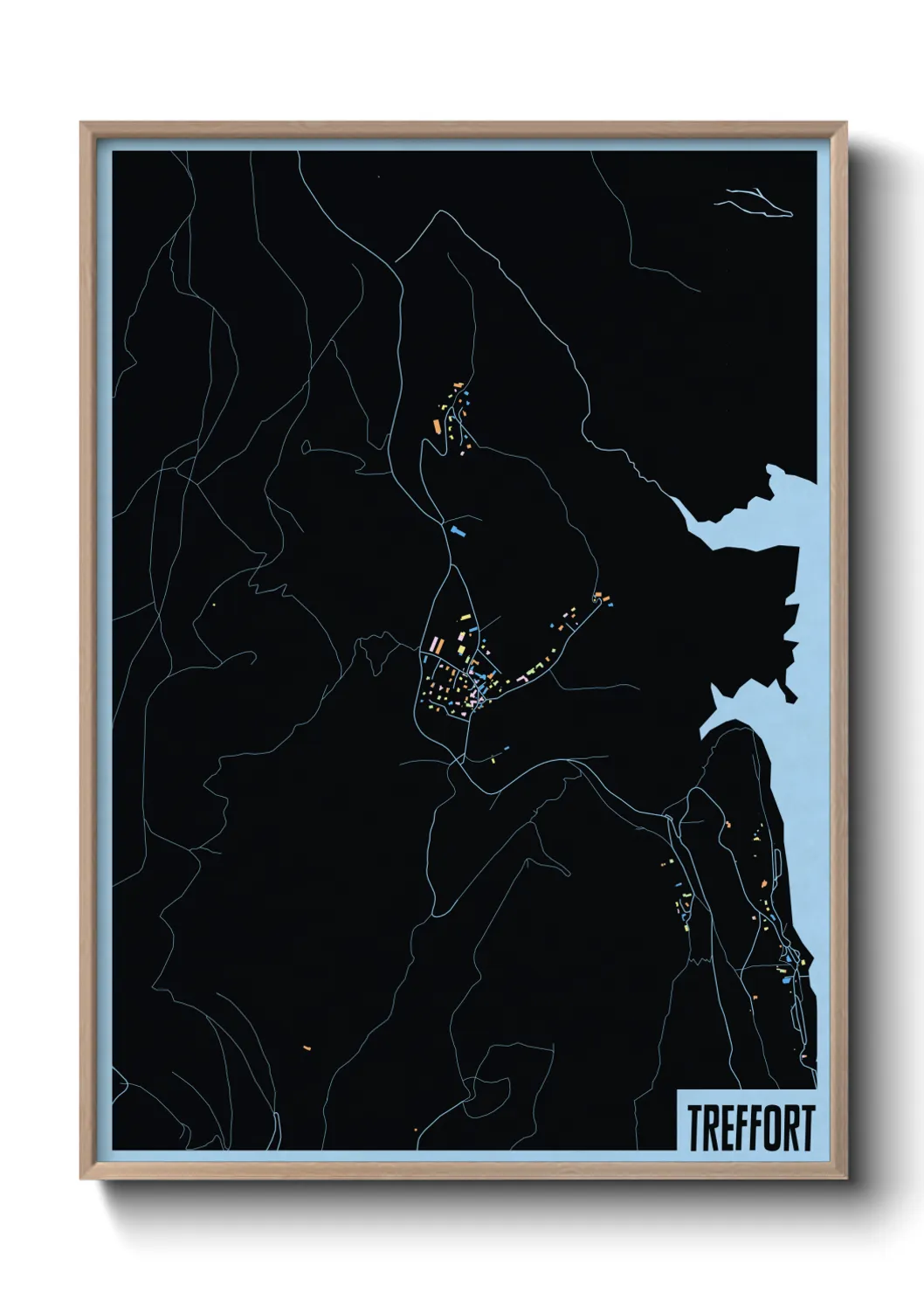 Une affiche de carte sur Treffort