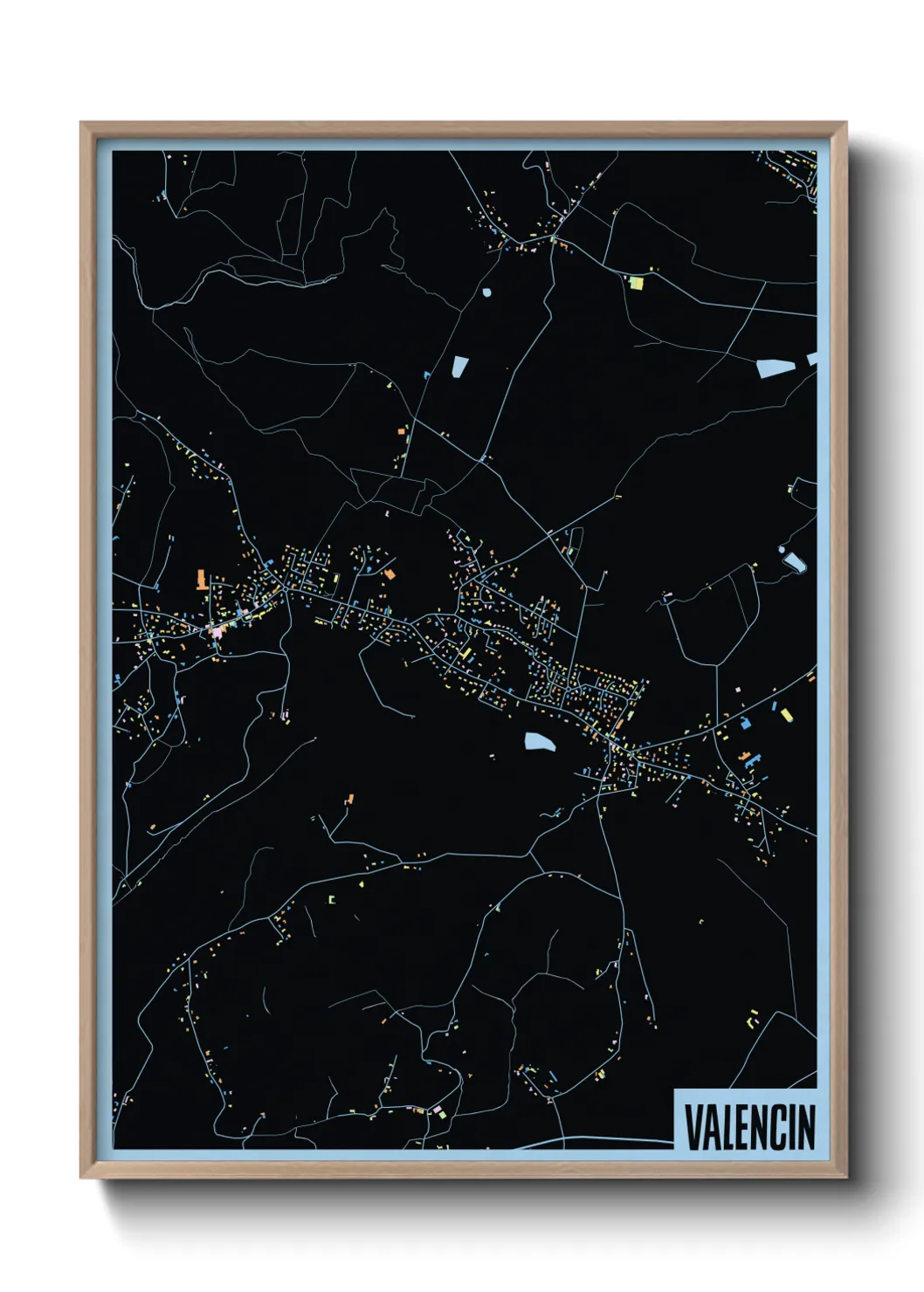 Une affiche de carte sur Valencin