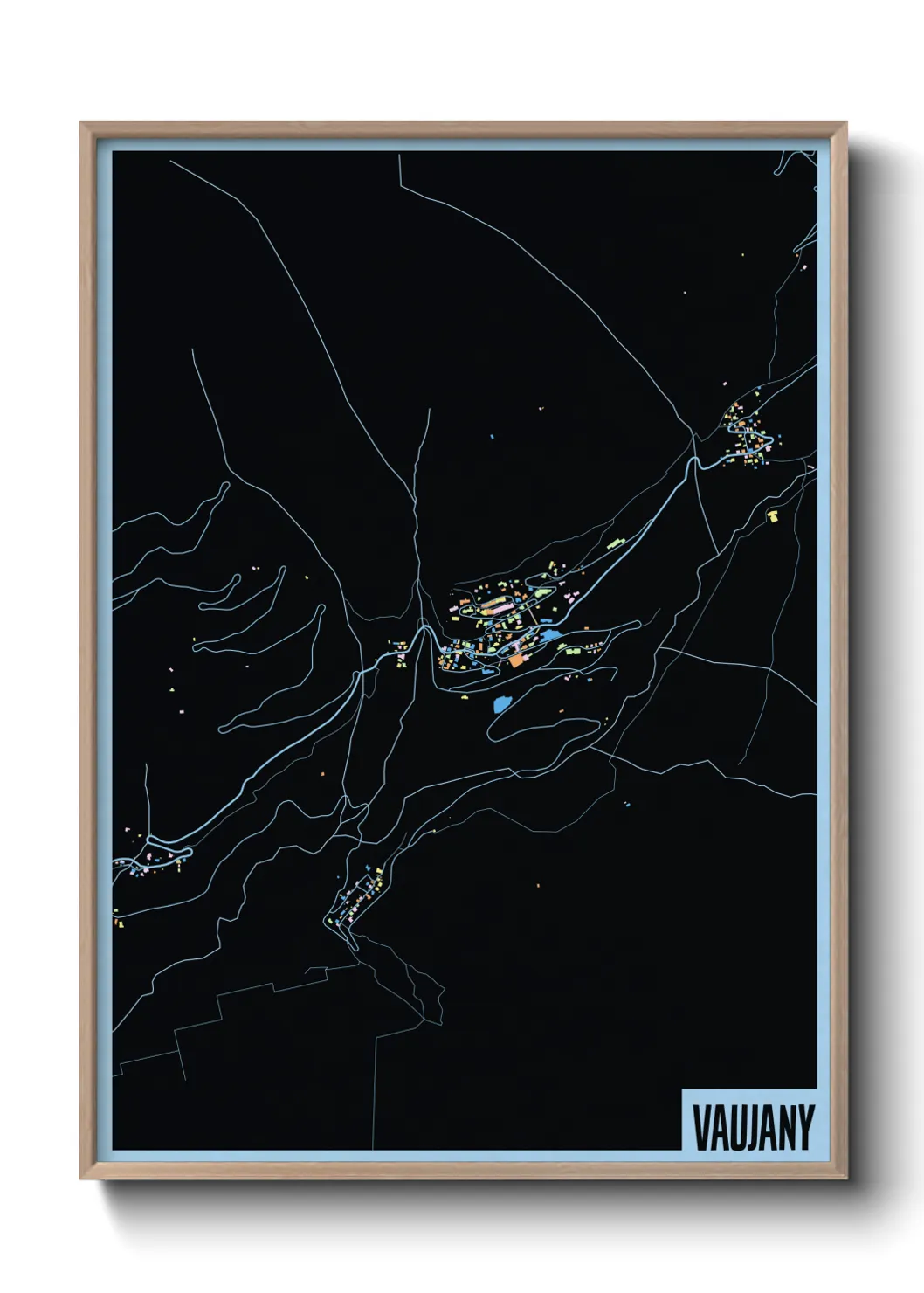 Une affiche de carte sur Vaujany