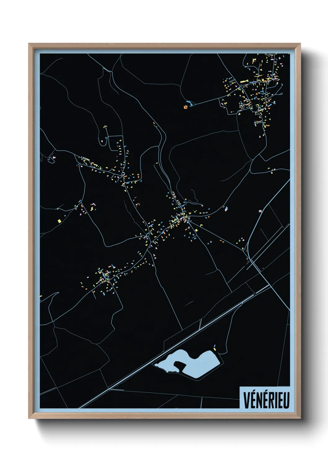 Une affiche de carte sur Vénérieu