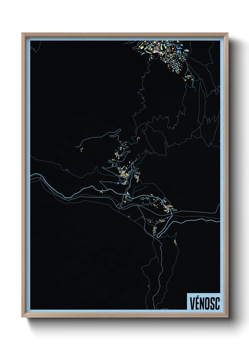 Une affiche de carte sur Vénosc