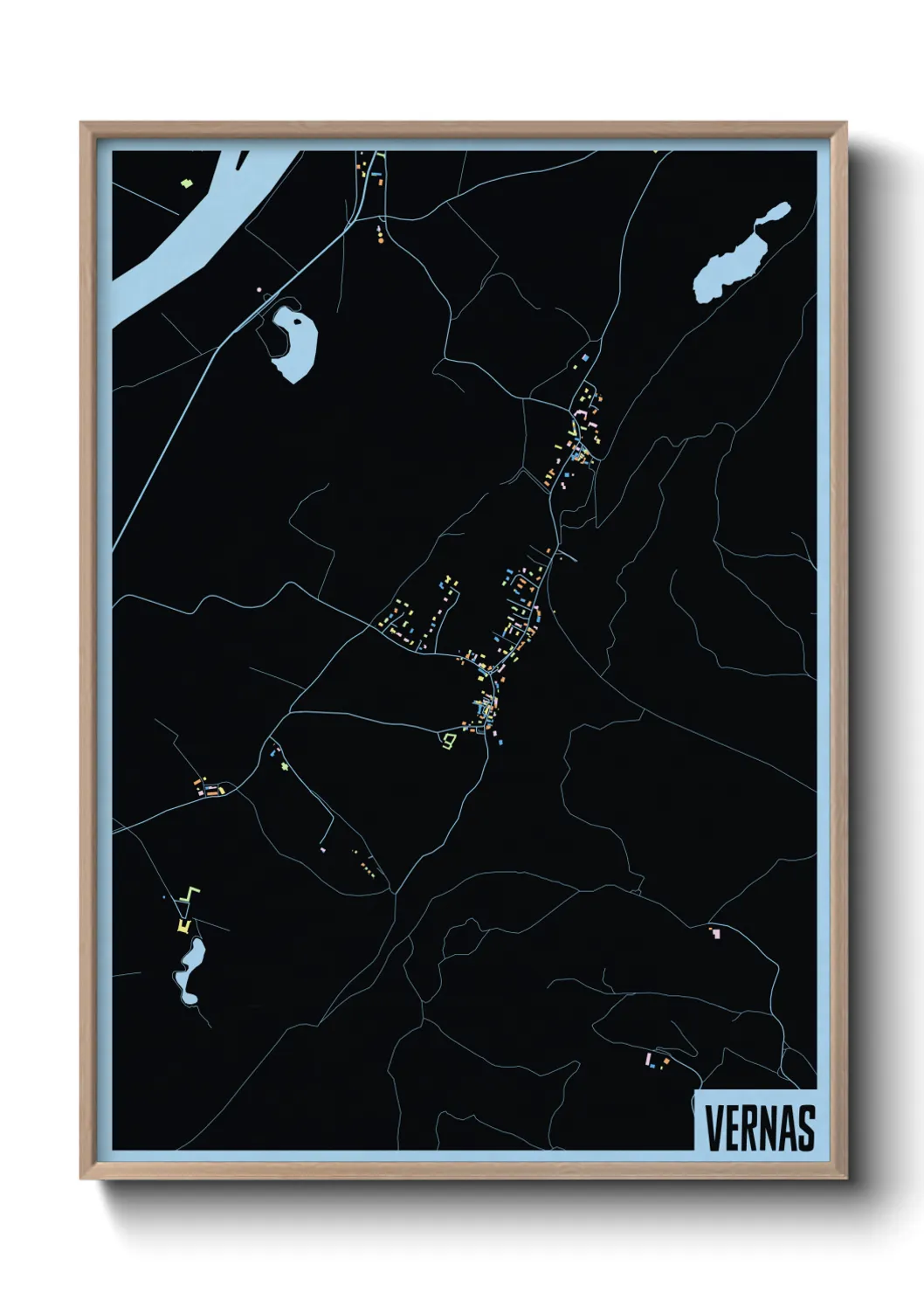 Une affiche de carte sur Vernas