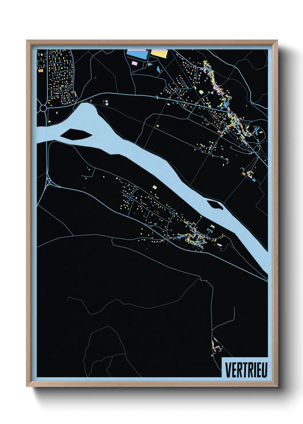 Une affiche de carte sur Vertrieu