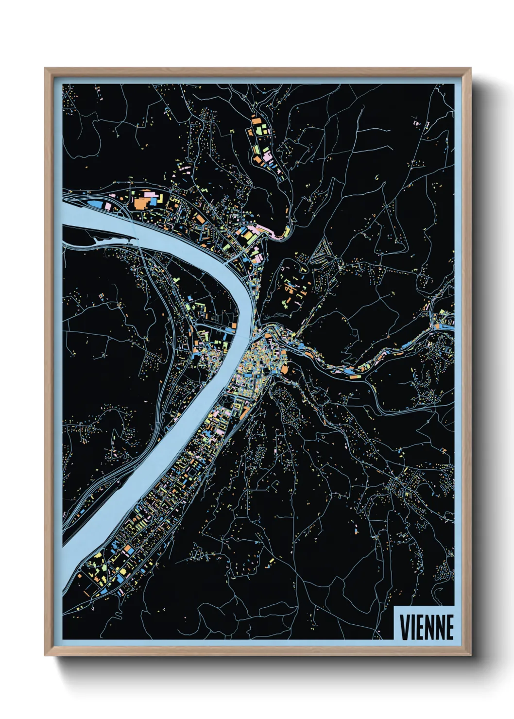 Une affiche de carte sur Vienne