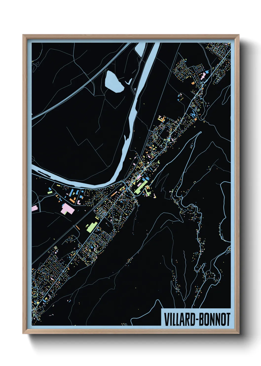 Une affiche de carte sur Villard-Bonnot