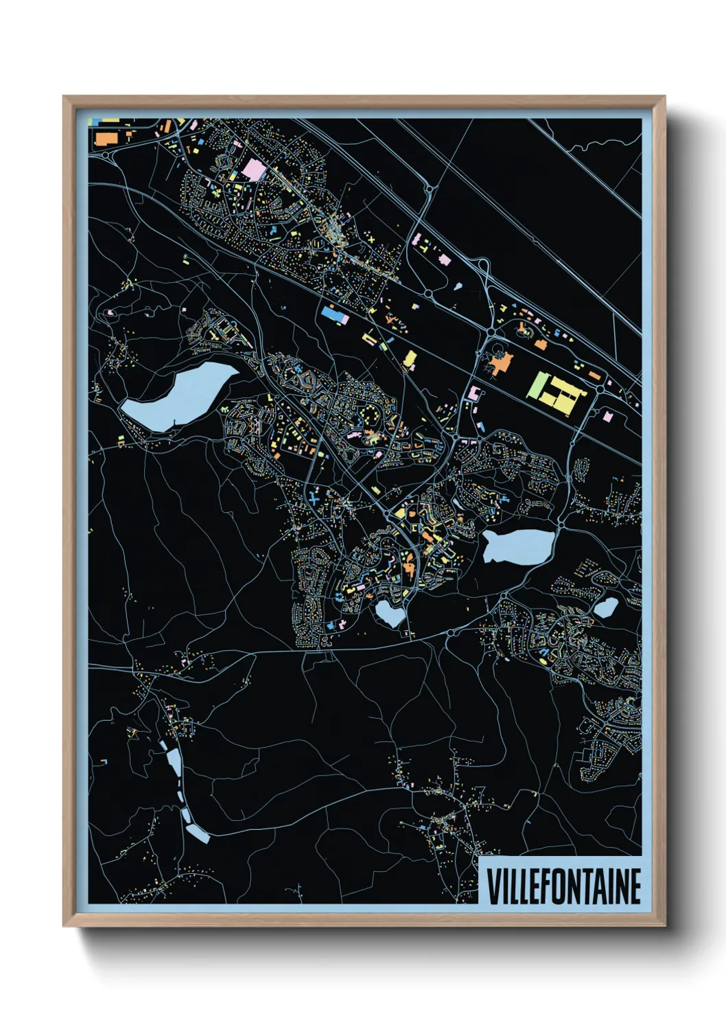 Une affiche de carte sur Villefontaine