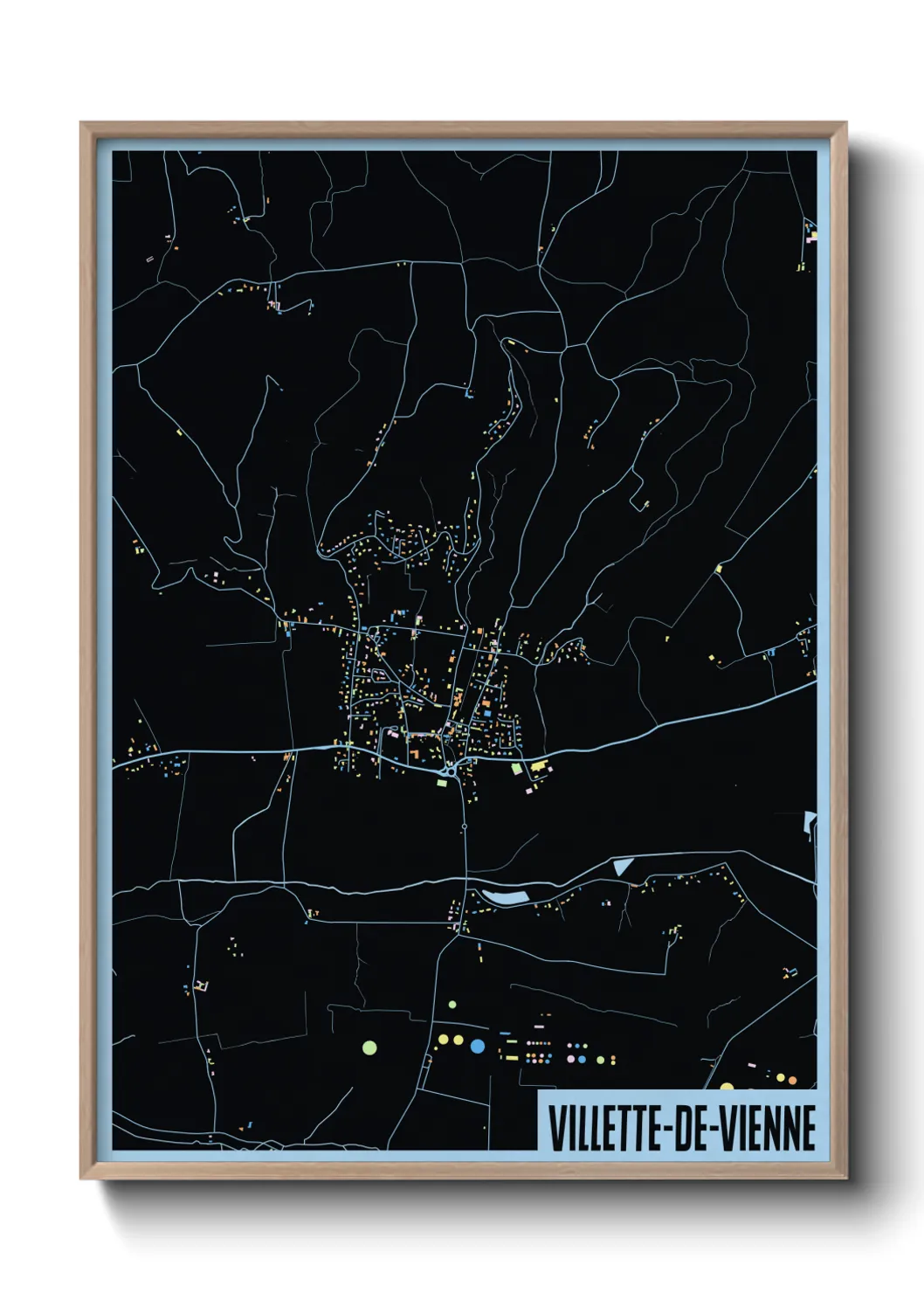 Une affiche de carte sur Villette-de-Vienne