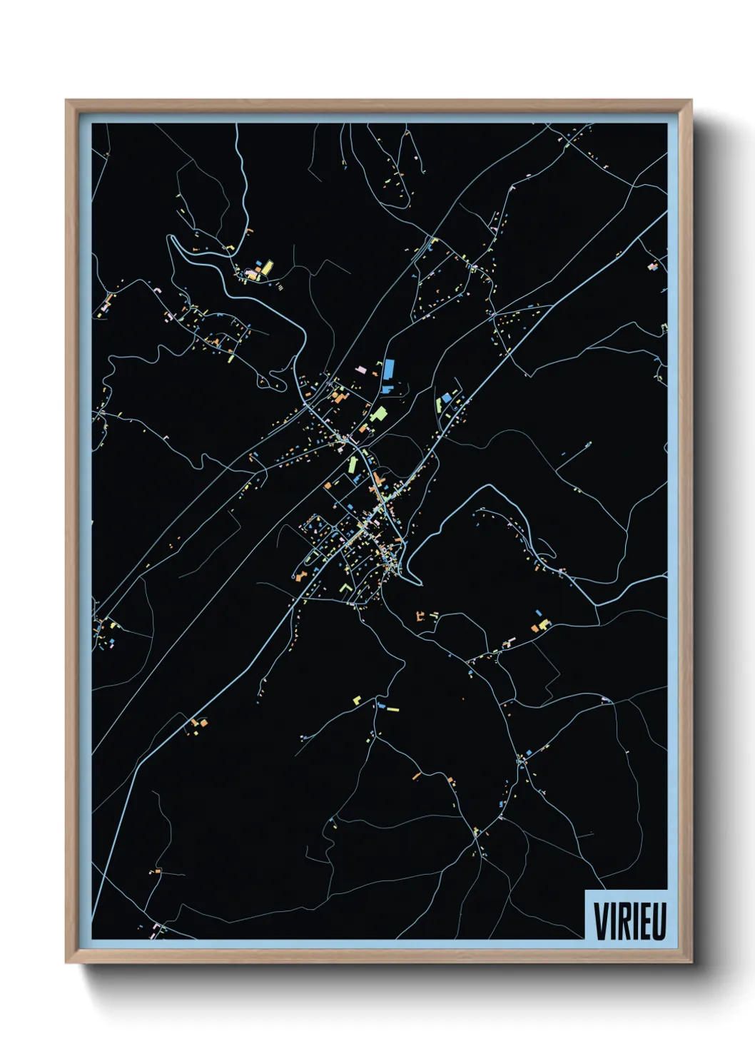 Une affiche de carte sur Virieu