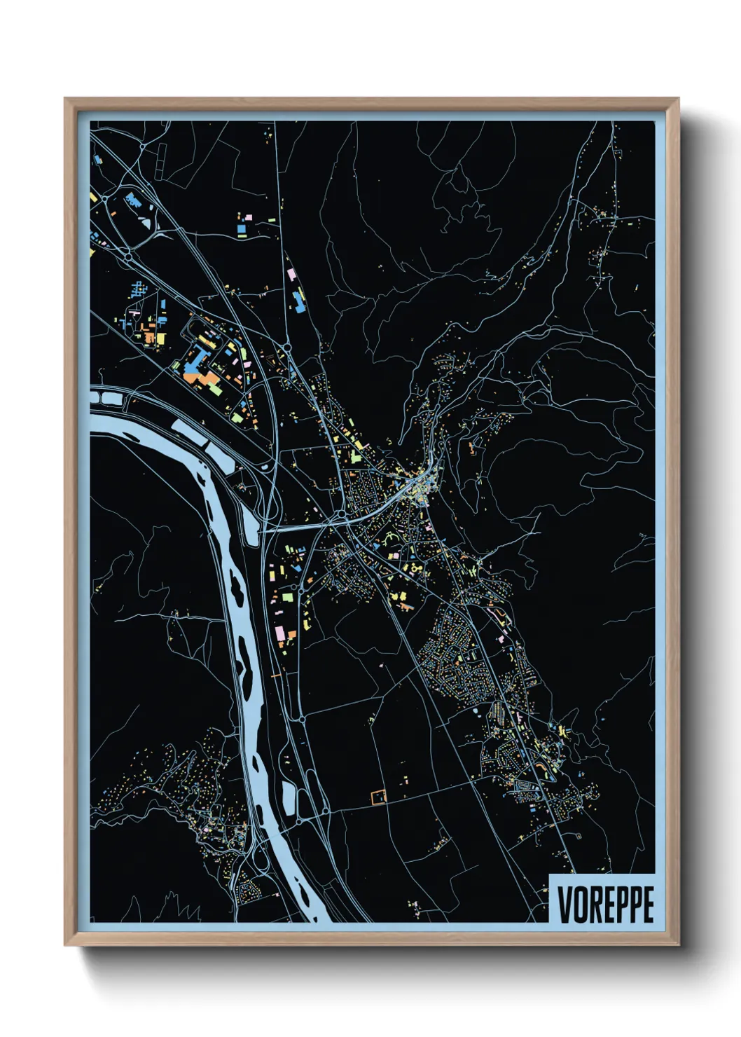 Une affiche de carte sur Voreppe