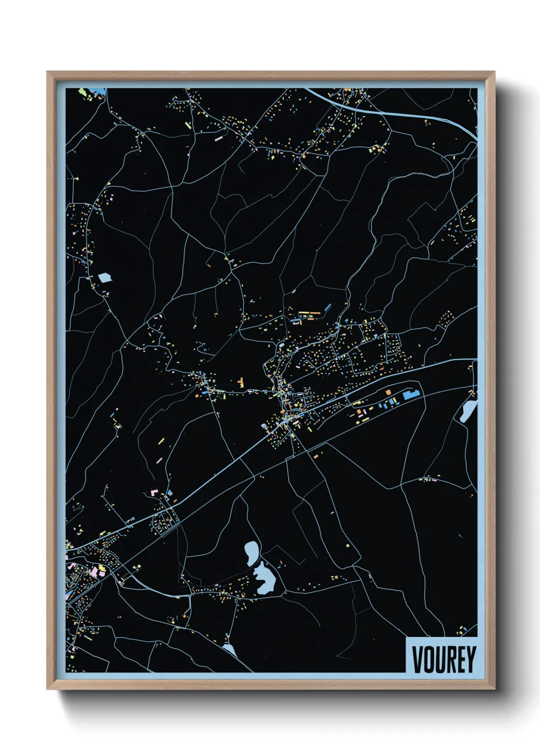 Une affiche de carte sur Vourey