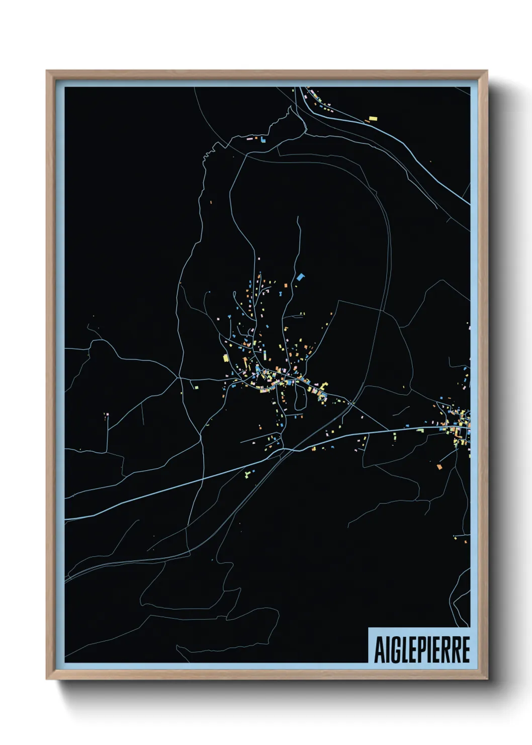 Une affiche de carte sur Aiglepierre