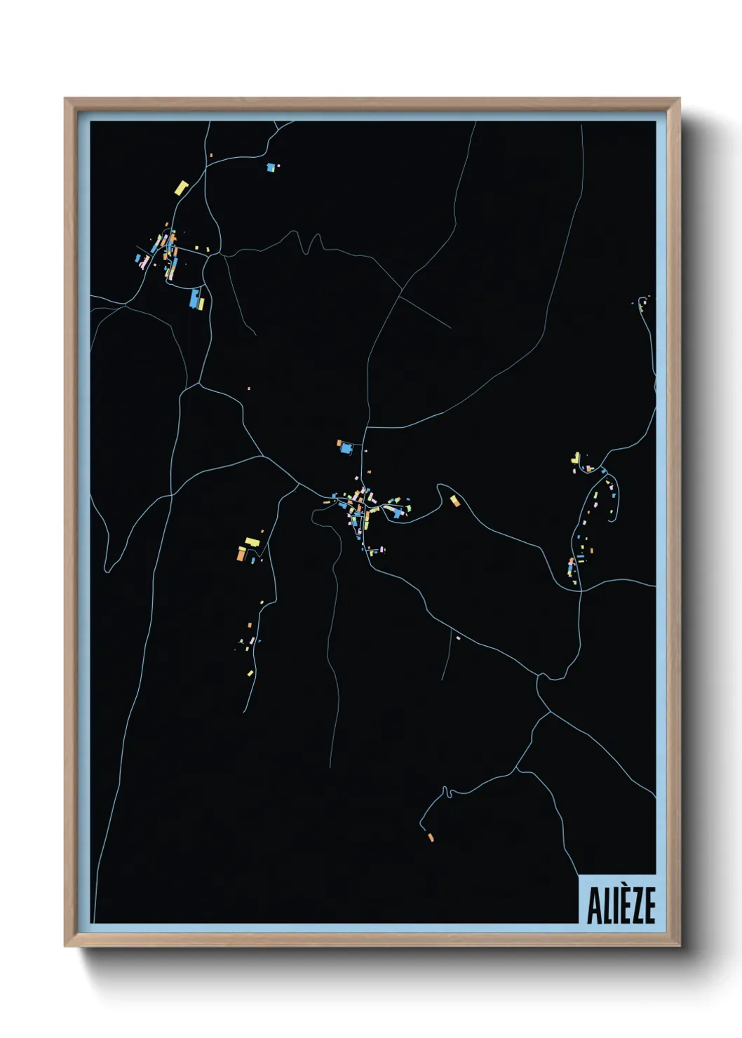 Une affiche de carte sur Alièze