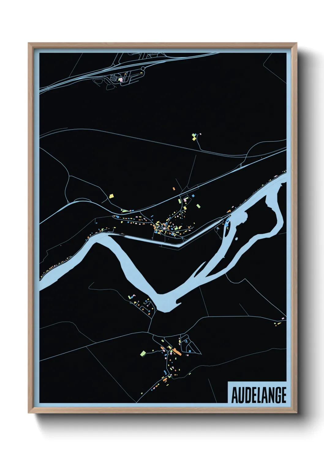 Une affiche de carte sur Audelange