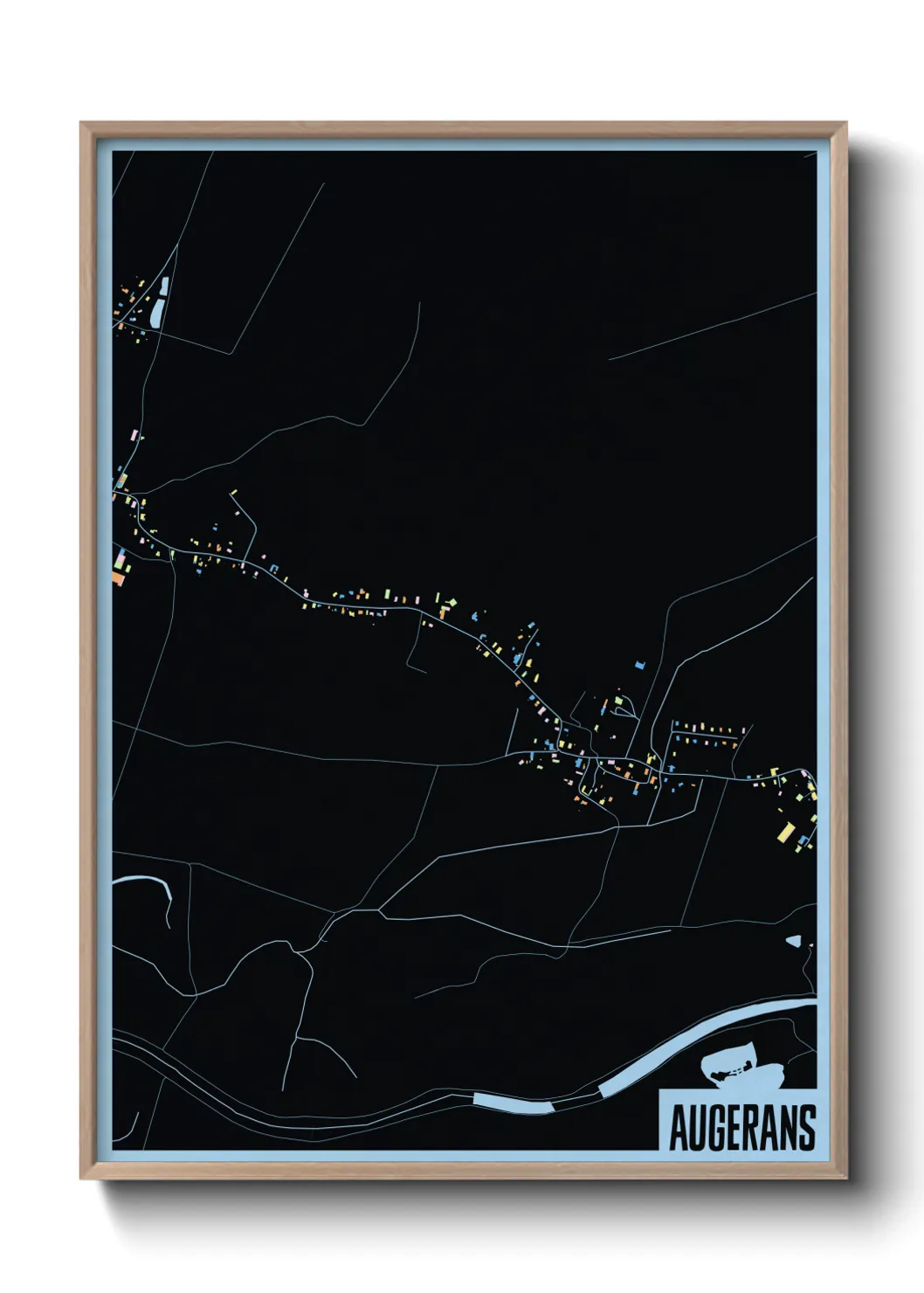 Une affiche de carte sur Augerans