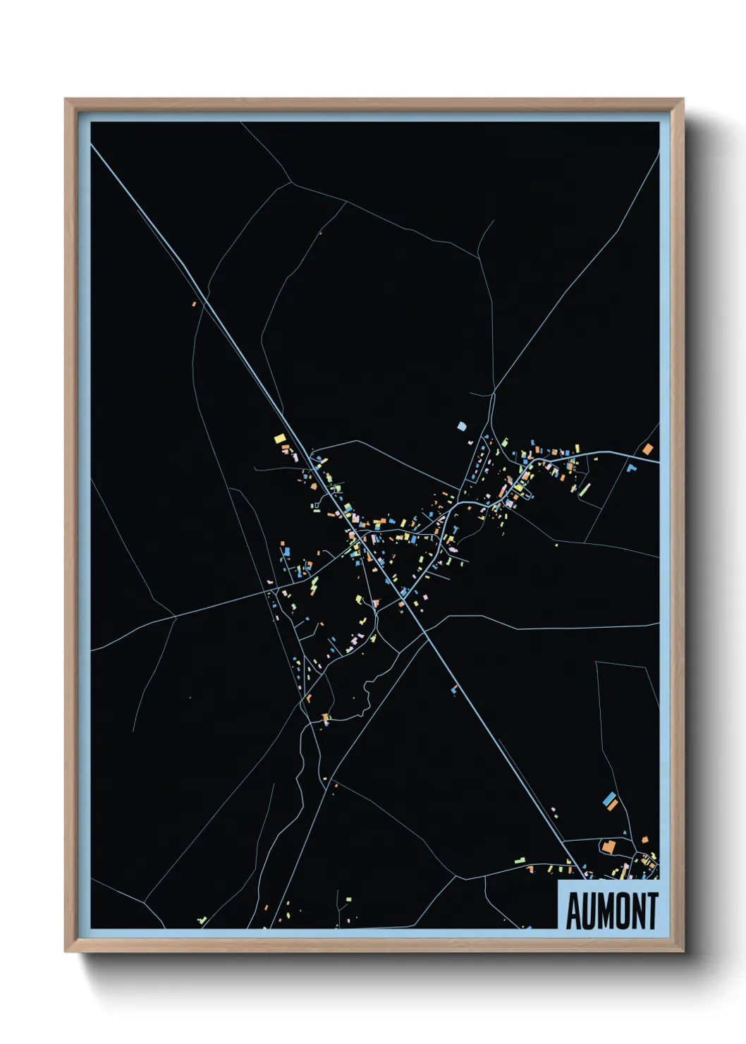 Une affiche de carte sur Aumont