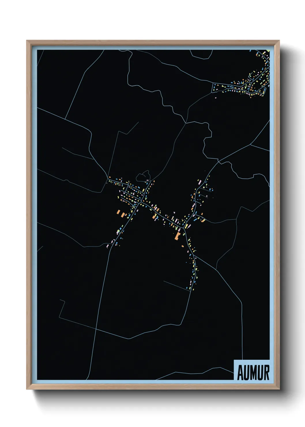 Une affiche de carte sur Aumur