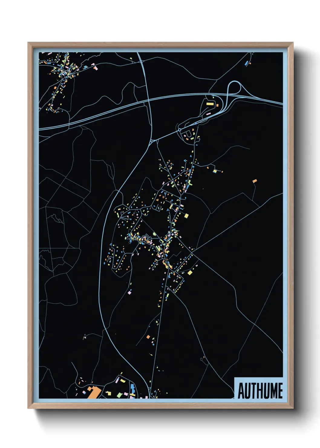 Une affiche de carte sur Authume