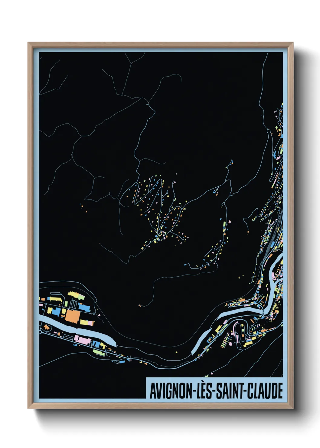 Une affiche de carte sur Avignon-lès-Saint-Claude