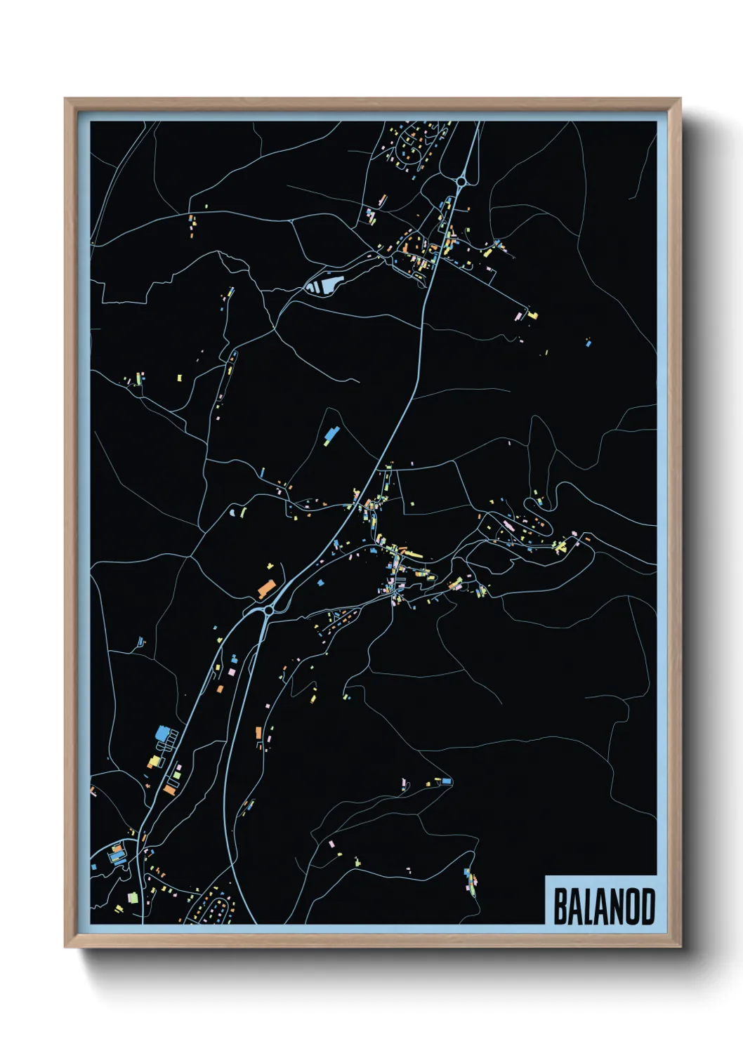 Une affiche de carte sur Balanod