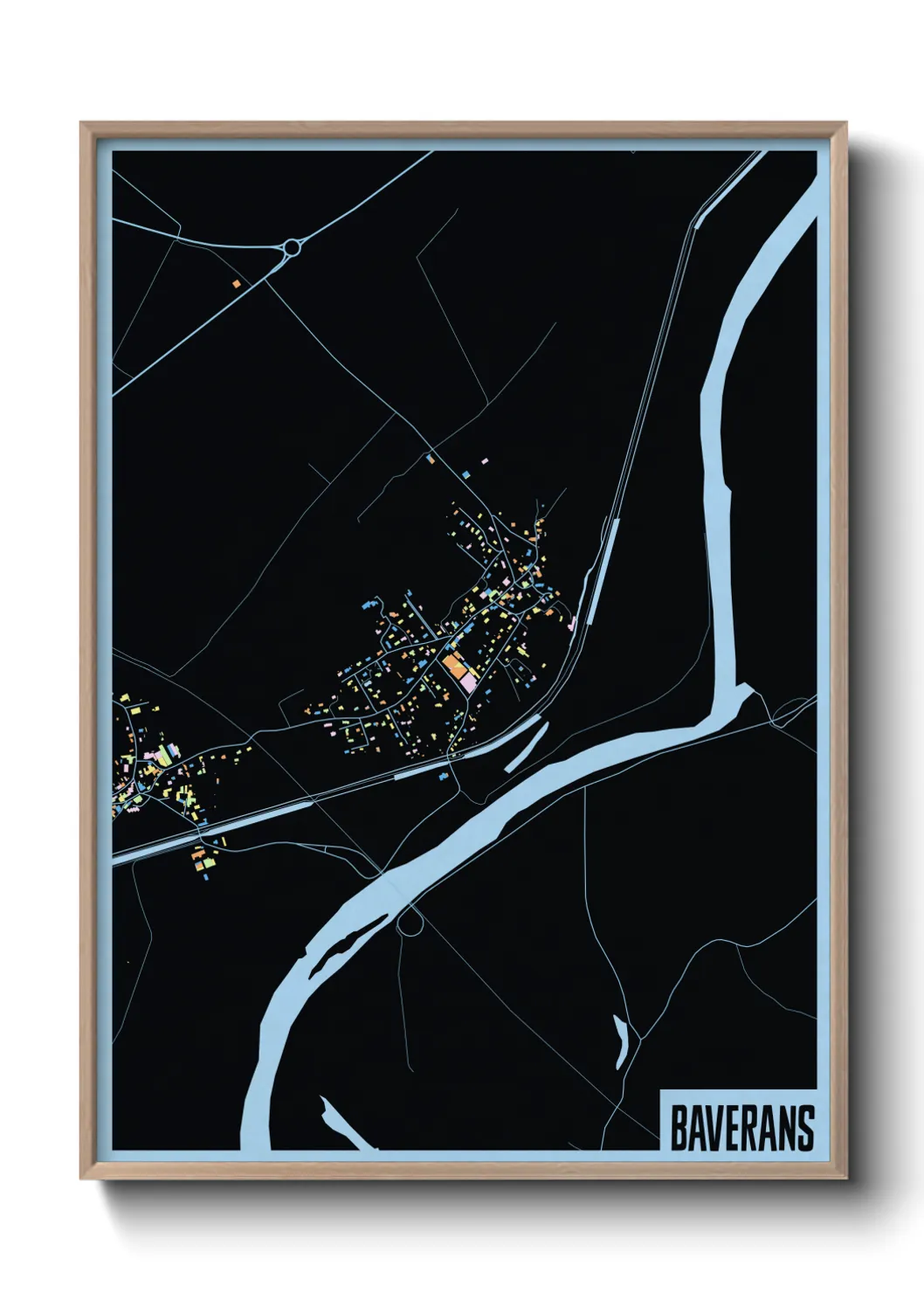 Une affiche de carte sur Baverans